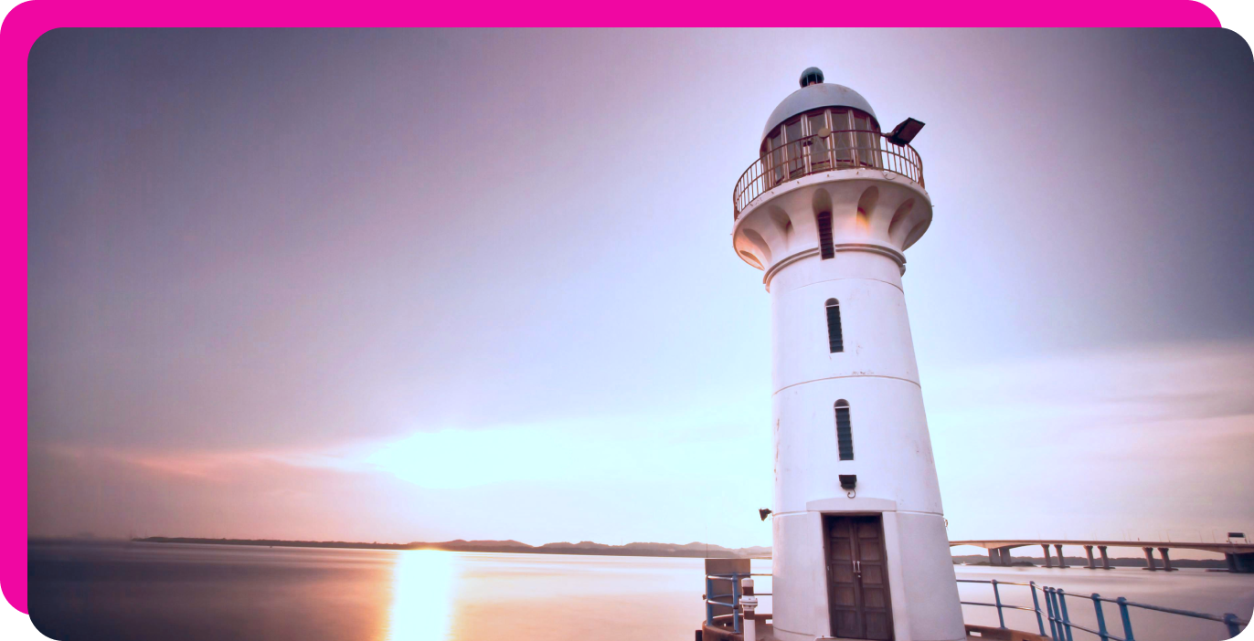 Lighthouse at sunset symbolising guidance and clarity